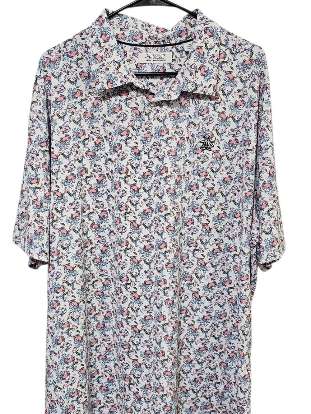 Penguin Men's Printed Poly Blend Performance Polo Summer Sport Size 2X